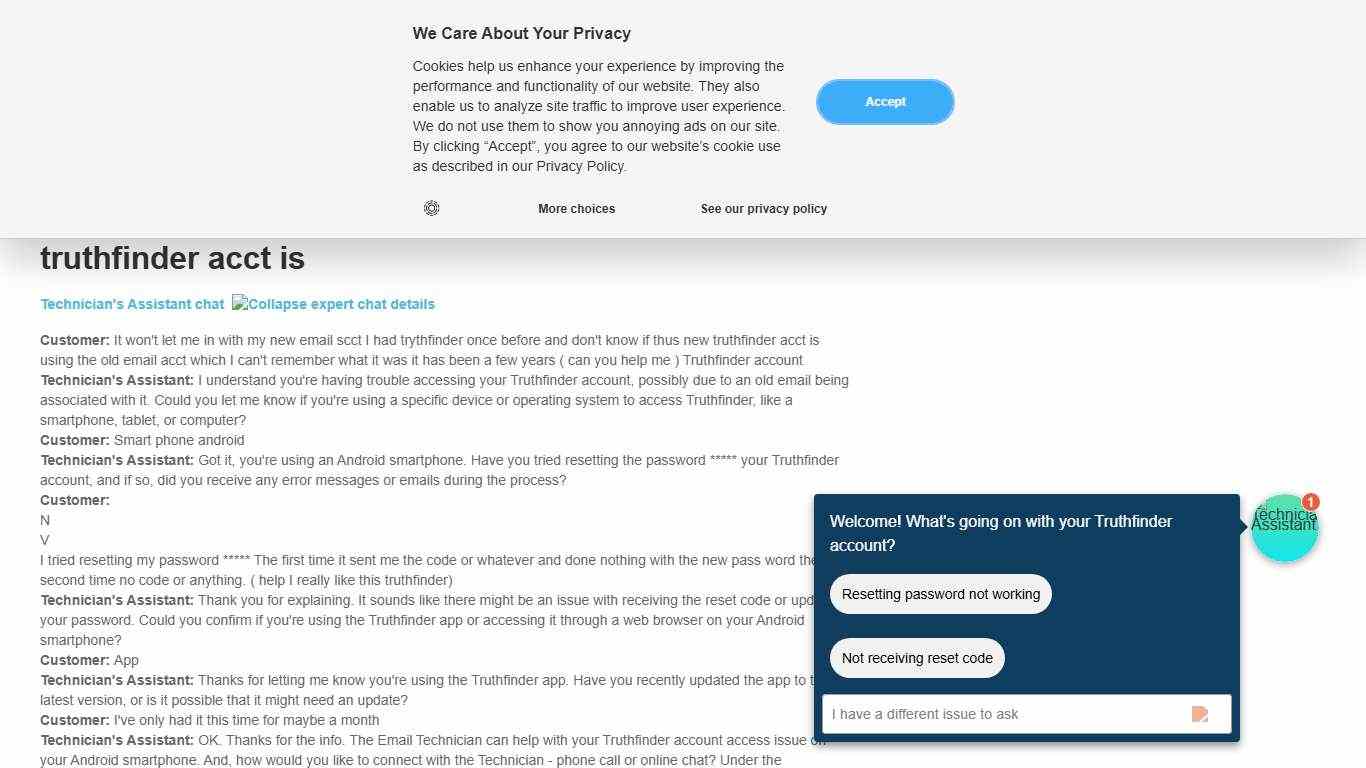 Fix Login Issue: New Email on Truthfinder App